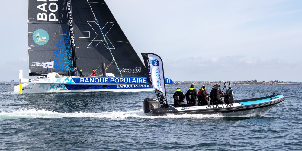 Armel Le CLeac h, skipper du Maxi Banque Populaire XI - Runs de vitesse lors des 24H Ultim - Lorient le 30/09/2022